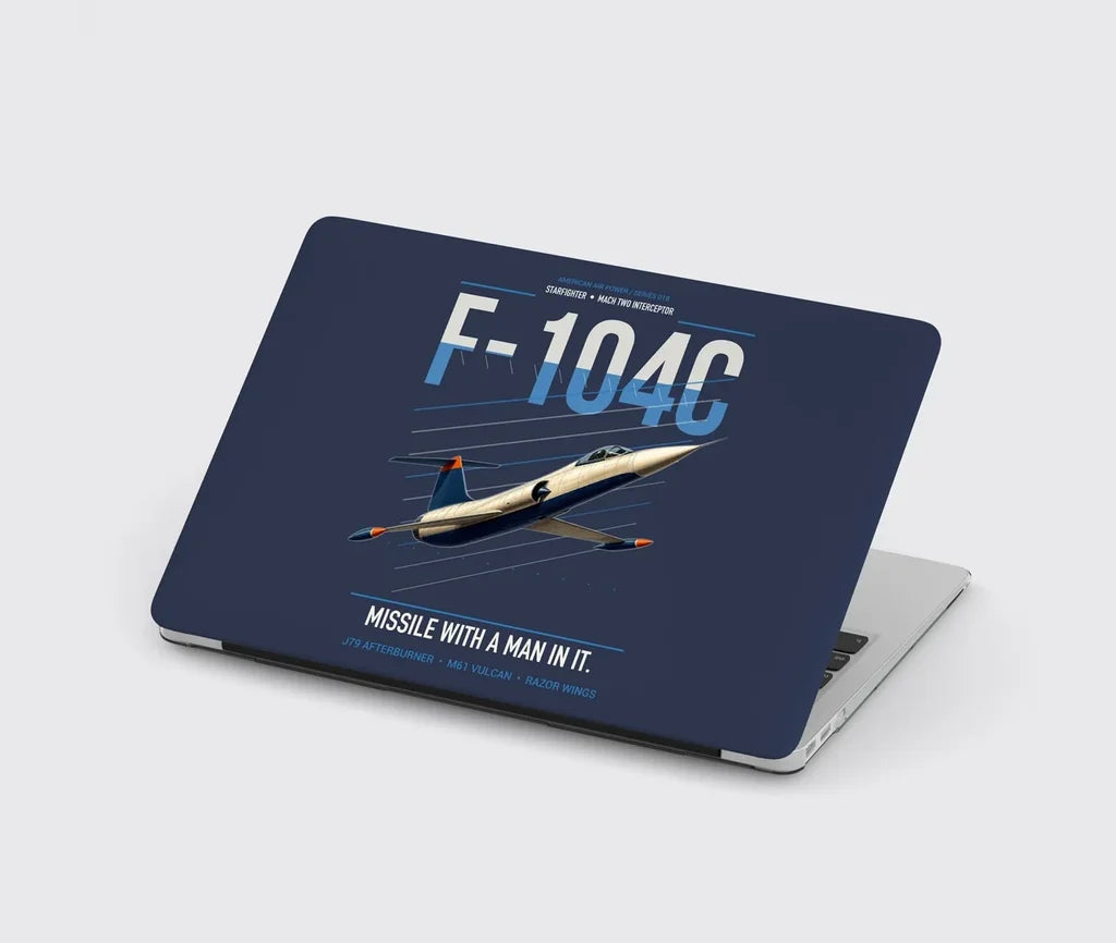 F-104C Starfighter design on navy blue MacBook case