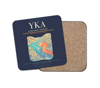 Thumbnail for Kamloops Airport (YKA) design on navy blue 1 piece coaster