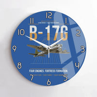 Thumbnail for B-17G Flying Fortress design on blue no frame wall clock