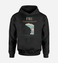 Thumbnail for Manas International Airport (FRU) design on black hoodie single-side print