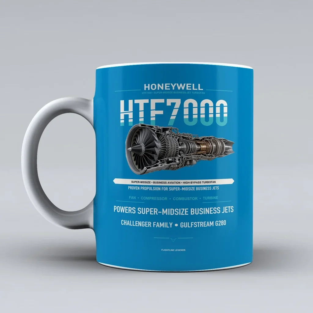 Mug design on turquoise htf7000