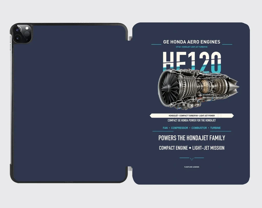 HF120 design on navy blue ipad tablet case