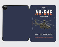 Thumbnail for Boeing AH-64E Apache Guardian design on navy blue ipad tablet case