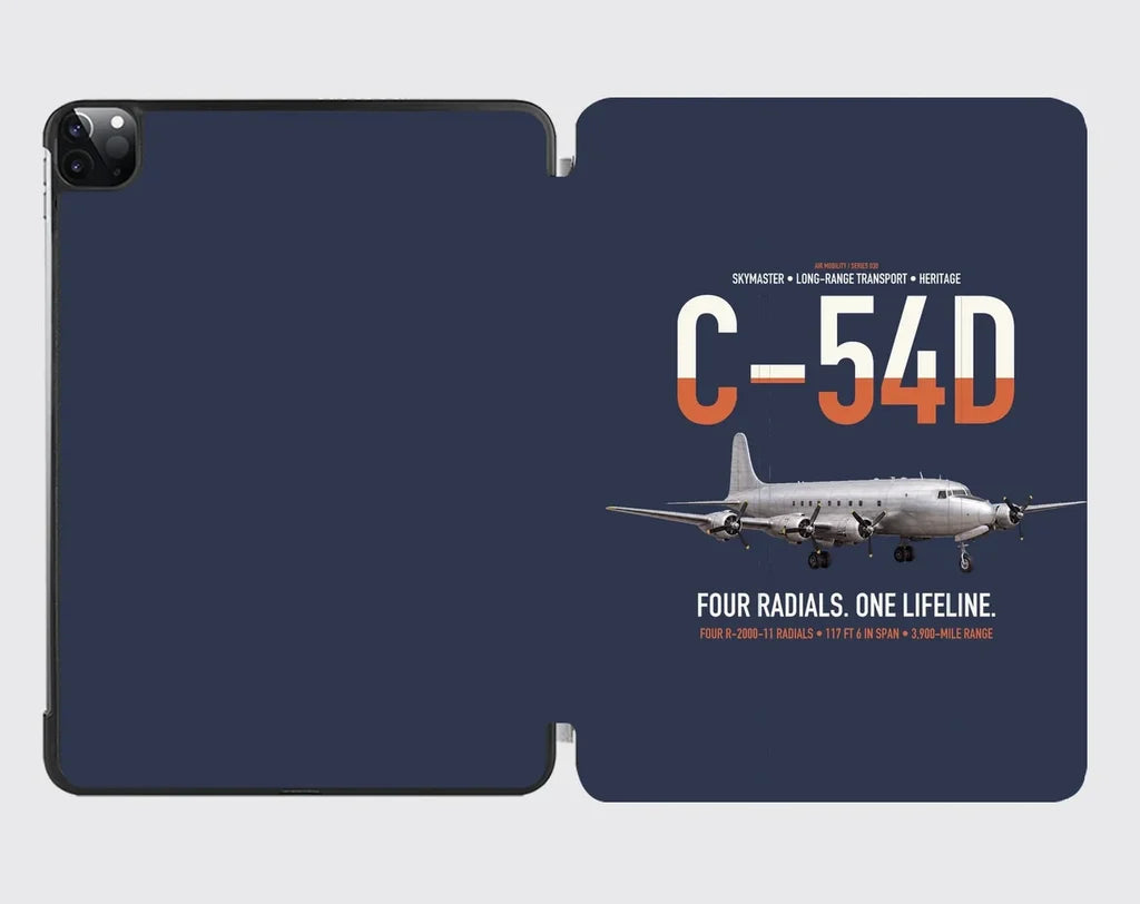 C-54D Skymaster design on navy blue ipad tablet case