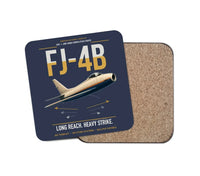 Thumbnail for FJ-4B Fury design on navy blue 1 piece coaster