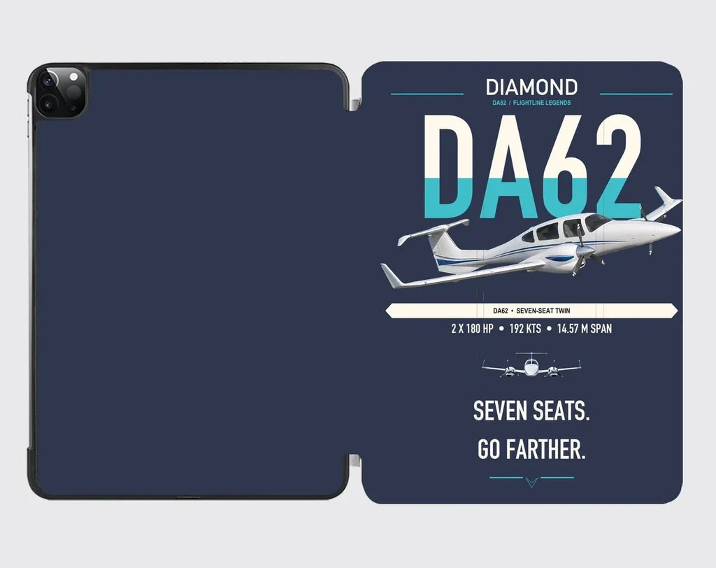 Diamond DA62 design on navy blue ipad tablet case