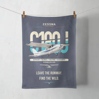 Thumbnail for Cessna 180J Skywagon design on navy blue towel