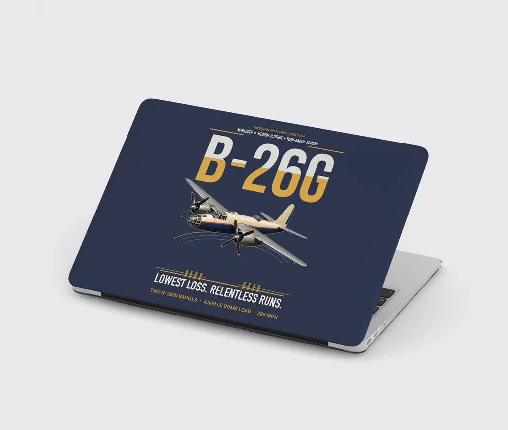 B-26G Marauder design on navy blue MacBook case