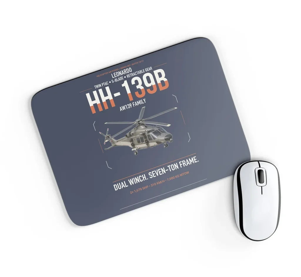 Leonardo HH-139B design on navy blue rectangle mouse pad