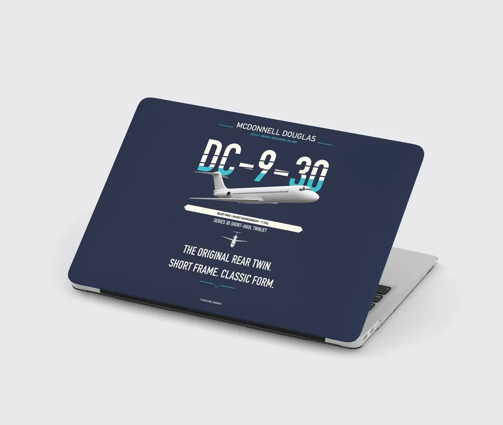 McDonnell Douglas DC-9-30 design on navy blue MacBook case