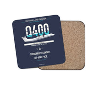 Thumbnail for De Havilland Dash 8-400 design on navy blue 1 piece coaster