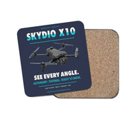 Thumbnail for Skydio X10 design on navy blue 1 piece coaster