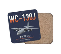 Thumbnail for WC-130J Hurricane Hunter design on navy blue 1 piece coaster
