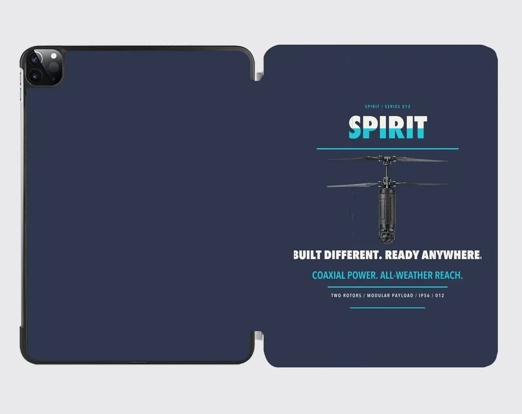Ascent AeroSystems Spirit design on navy blue ipad tablet case