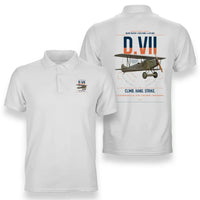 Thumbnail for Fokker D.VII design on white double-side polo t-shirt, double-side print