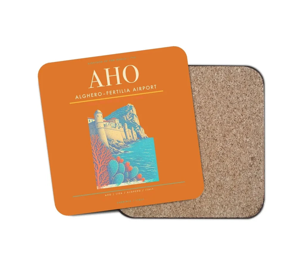 AlgheroFertilia Airport AHO Coaster 1-Piece - Orange