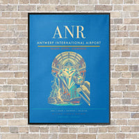 Thumbnail for Antwerp International Airport ANR - Canvas Framed - Turquoise