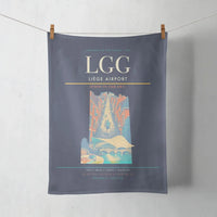 Thumbnail for Liège Airport (LGG) design on navy blue towel