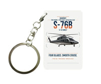 Thumbnail for Sikorsky S-76B design on white designed key chain, double-side print