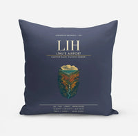 Thumbnail for Līhuʻe Airport (LIH) design on navy blue pillow