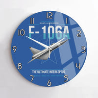 Thumbnail for F-106A Delta Dart design on blue no frame wall clock