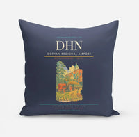 Thumbnail for Dothan Regional Airport (DHN) design on navy blue pillow