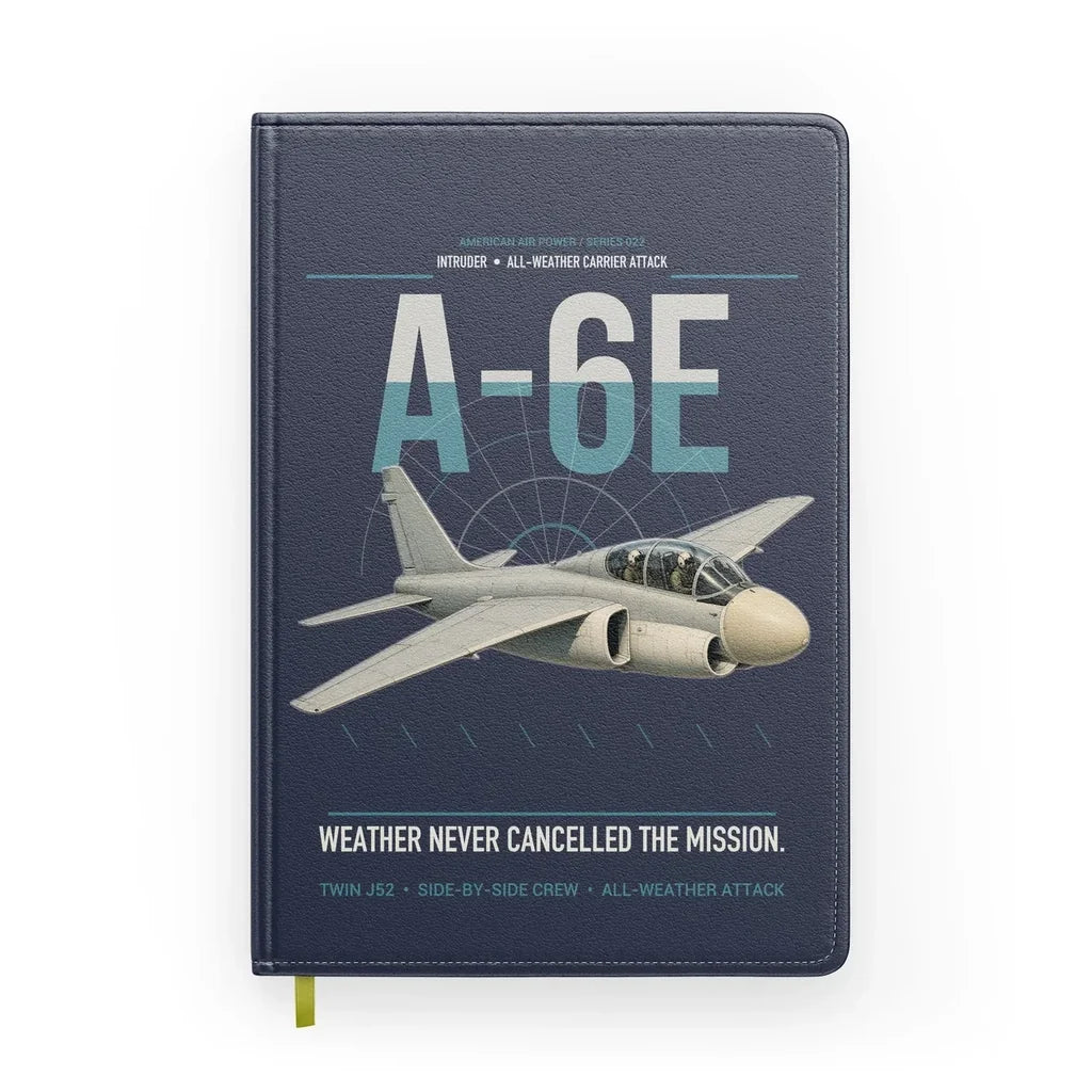 A-6E Intruder design on navy blue notebook