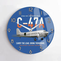 Thumbnail for C-47A Skytrain design on blue no frame wall clock