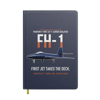 Thumbnail for FH-1 Phantom First Jet Takes the Deck design on navy blue notebook