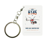 Thumbnail for Airbus H145 D3 design on white designed key chain, double-side print