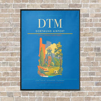 Thumbnail for Dortmund Airport DTM vertical canvas print - framed - turquoise background