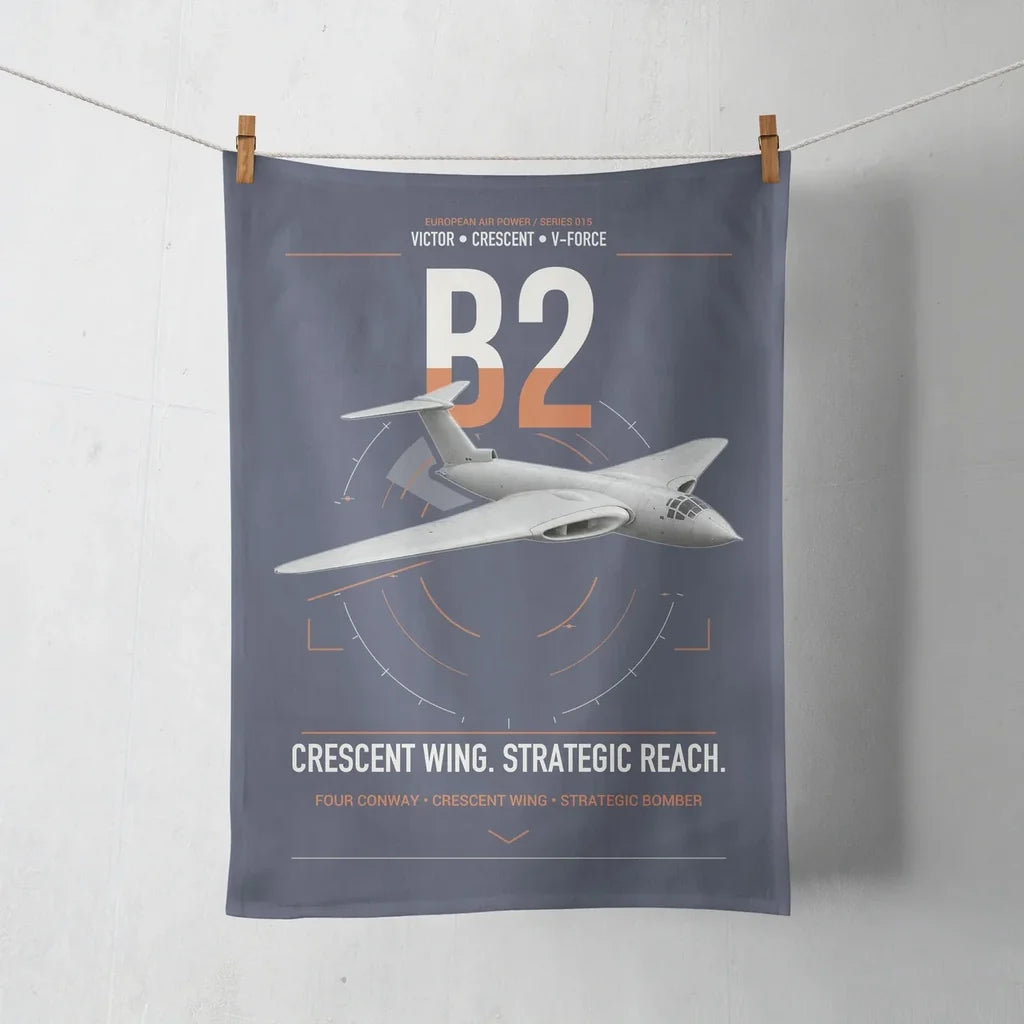 Handley Page Victor B2 design on navy blue towel