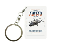 Thumbnail for Leonardo AW149 design on white designed key chain, double-side print