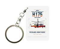 Thumbnail for Airbus H175 design on white designed key chain, double-side print