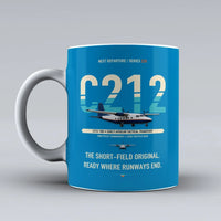 Thumbnail for C-212-100 Aviocar Mug design on turquoise casa