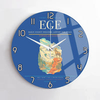 Thumbnail for Eagle County Regional Airport (EGE) design on blue no frame wall clock