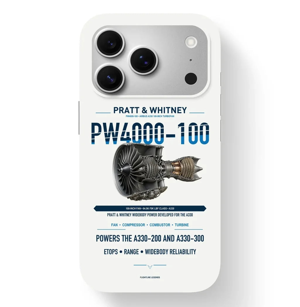 PW4000-100 Case design on white iphone case