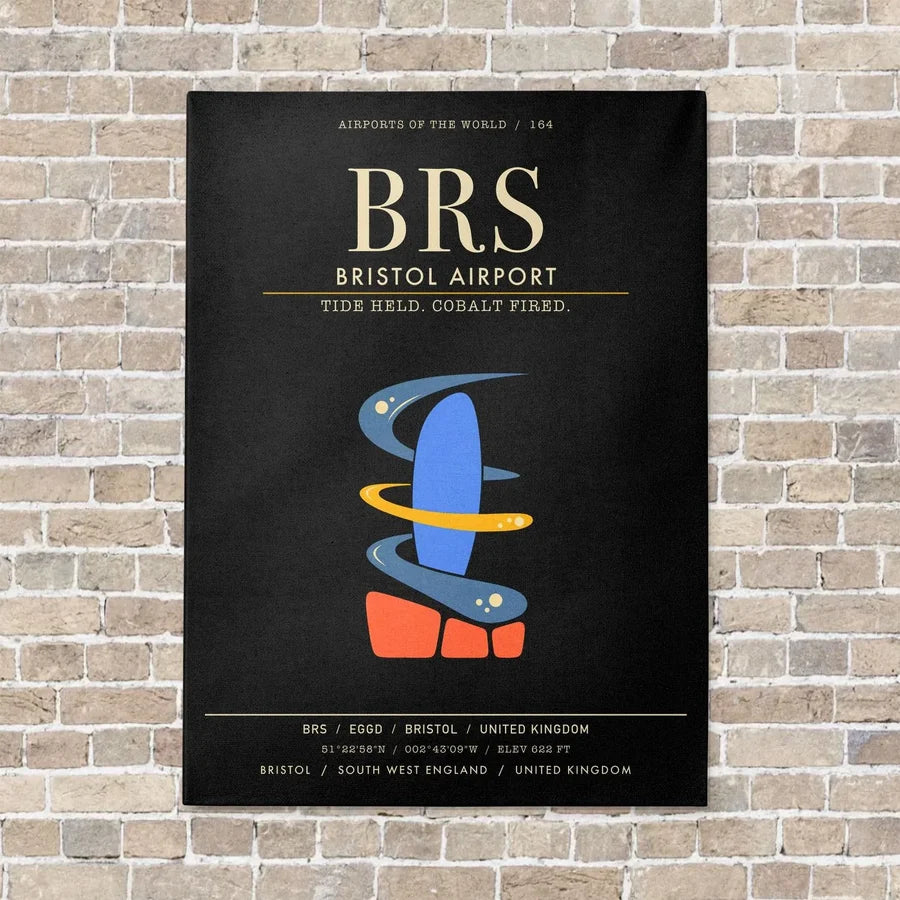 Bristol Airport BRS - Canvas Framed - Black