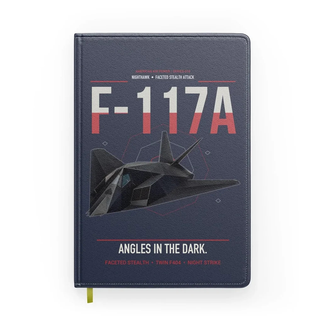F-117A Nighthawk design on navy blue notebook