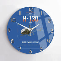 Thumbnail for Bell H-13G Sioux design on blue no frame wall clock
