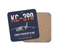 Thumbnail for Embraer KC-390 Millennium design on navy blue 1 piece coaster