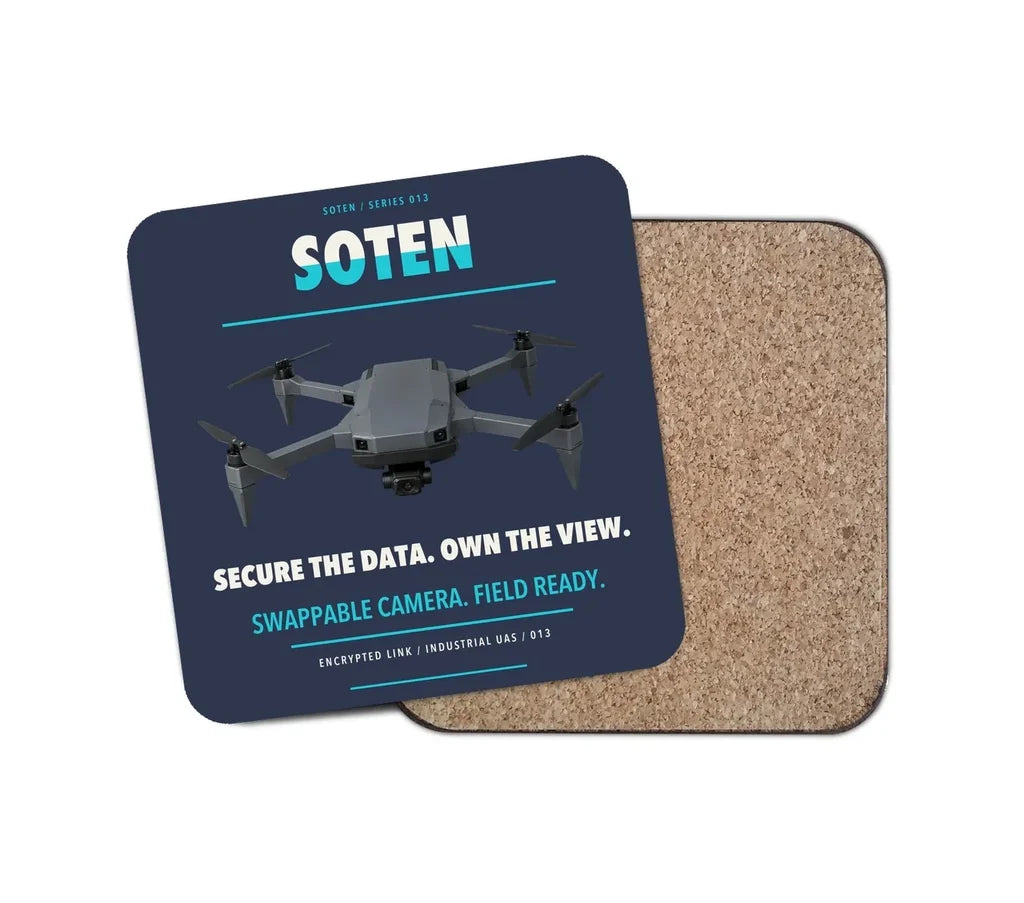 ACSL SOTEN design on navy blue 1 piece coaster