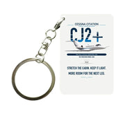 Thumbnail for Cessna Citation CJ2+ design on white designed key chain, double-side print