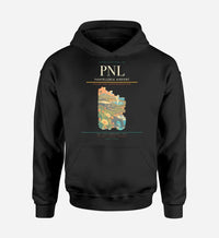 Thumbnail for Pantelleria Airport (PNL) design on black hoodie single-side print