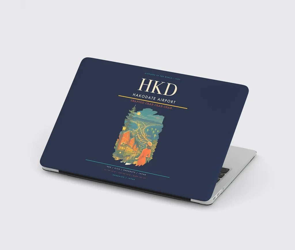 Hakodate Airport (HKD) design on navy blue MacBook case