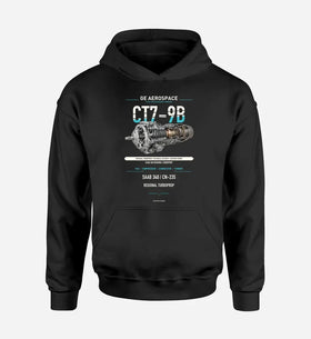 Single-Side Printing — GE Aerospace CT7-9B Engine Double-Side Hoodie
