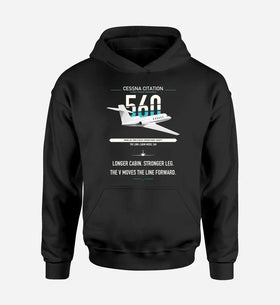 Single-Side Printing — Cessna Citation 560 - Citation V Double-Side Hoodie