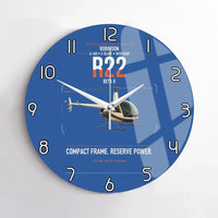 Thumbnail for Robinson R22 Beta II design on blue no frame wall clock