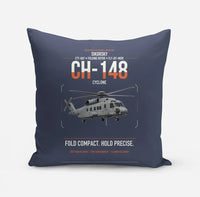 Thumbnail for Sikorsky CH-148 Cyclone design on navy blue pillow