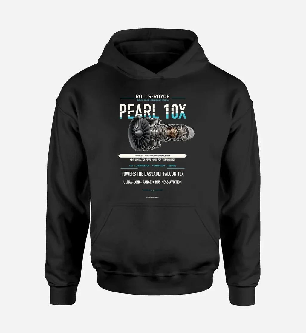 PEARL 10X design on black hoodie single side
